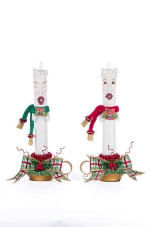 Katherine's Collection Village Of Holly Woods Caroling Candles Assortment of 2