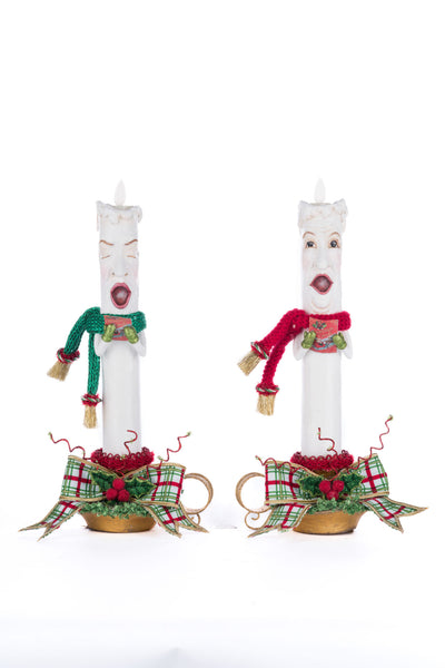 Load image into Gallery viewer, Katherine&#39;s Collection Village Of Holly Woods Caroling Candles Assortment of 2
