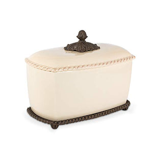 GG Collection Cream Stoneware Acanthus Bread Box