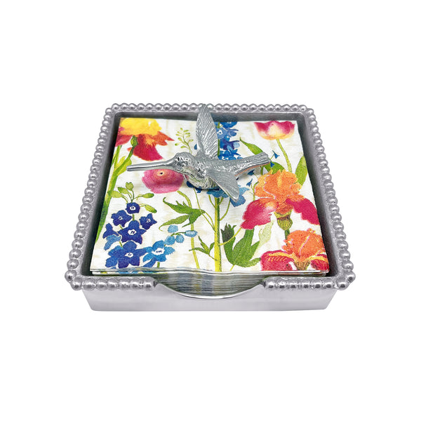 Load image into Gallery viewer, Mariposa Hummingbird Beaded Napkin Box
