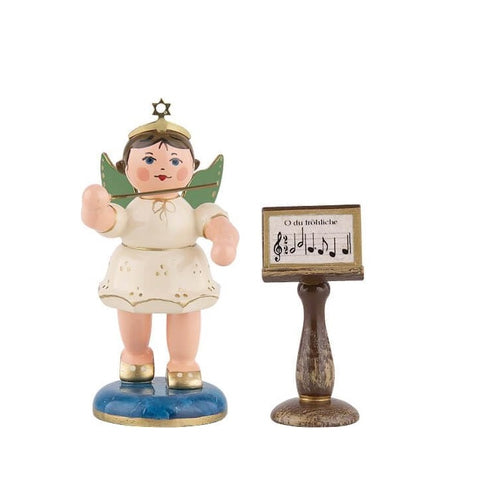 Hubrig Volkskunst - 6.5cm - Angel Conductor with Music Stand - Figurine