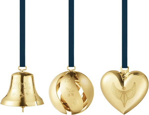 Georg Jensen 2024 Ornament Set, 3Pcs, Plated in 18k Gold