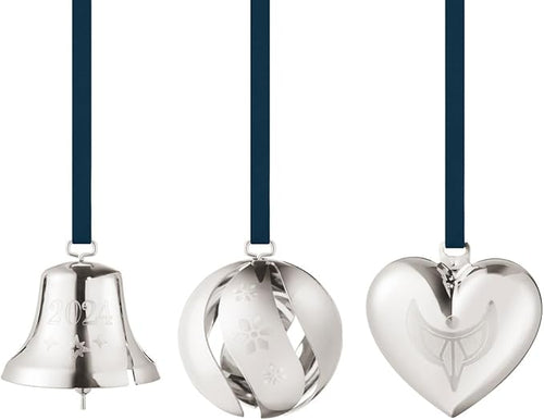 Georg Jensen 2024 Ornament Set, 3Pcs, Plated in Palladium