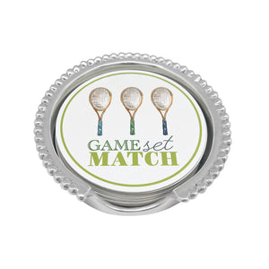 Mariposa Game, Set, Match Tennis Beaded Coaster Set