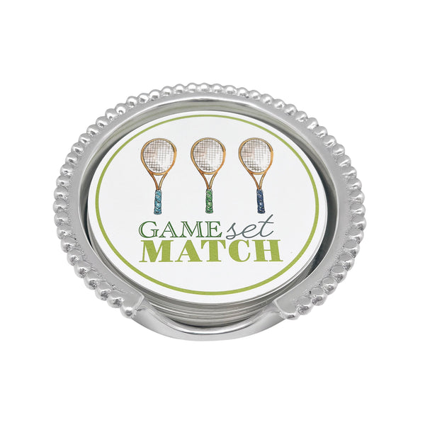 Load image into Gallery viewer, Mariposa Game, Set, Match Tennis Beaded Coaster Set
