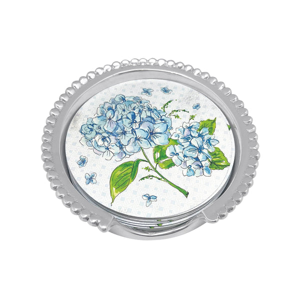 Load image into Gallery viewer, Mariposa Hydrangea Beaded Coaster Set
