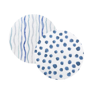 Mariposa Blue Dotty and Stripe Beaded Coaster Set