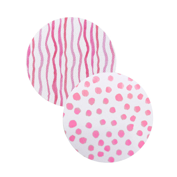 Load image into Gallery viewer, Mariposa Pink Dotty and Stripe Beaded Coaster Set
