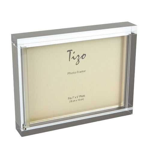 Tizo Design Silver Block 5x7 Acrylic Frame