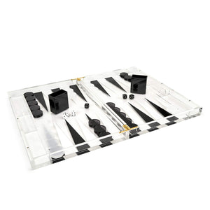 Tizo Design Acrylic Backgammon - Black/White