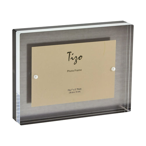 Tizo Design Silver Block 5x7 Thick Acrylic Frame