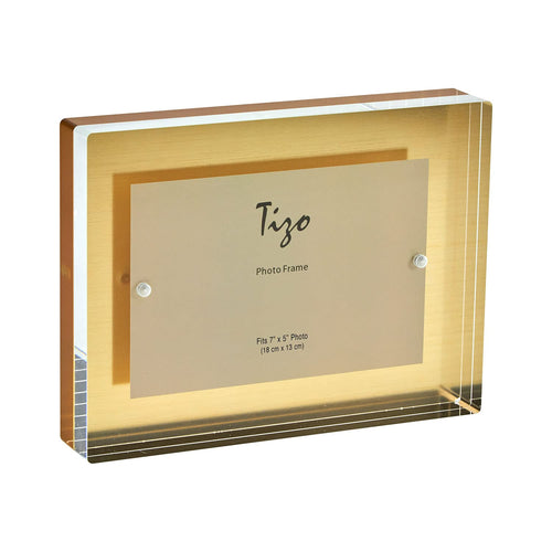 Tizo Design Gold Block 5x7 Thick Acrylic Frame