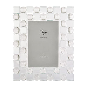 Tizo Design Crystal Glass Sphere & Square 5x7 Picture Frame