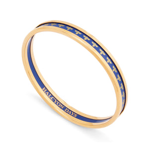 Halcyon Days Skinny Bee Deep Cobalt & Gold Enamel Bangle