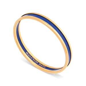 Halcyon Days Skinny Deep Cobalt & Gold Enamel Bangle