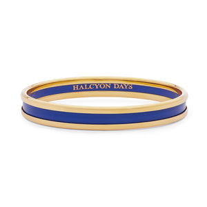 Halcyon Days Skinny Deep Cobalt & Gold Enamel Bangle