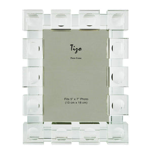 Tizo Design Crystal Glass "Cube" 5x7 Picture Frame