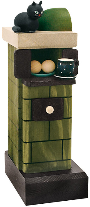 KWO Tiled Stove, Green, Smoking - 7.9" - Incense Smoker