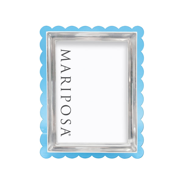 Load image into Gallery viewer, Mariposa Light Blue Acrylic Scallop 5x7 Frame
