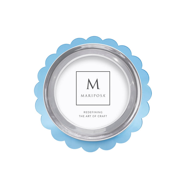 Load image into Gallery viewer, Mariposa Light Blue Acrylic Scallop Round Frame
