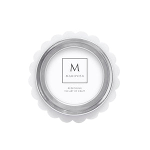 Mariposa White Acrylic Scallop Round Frame