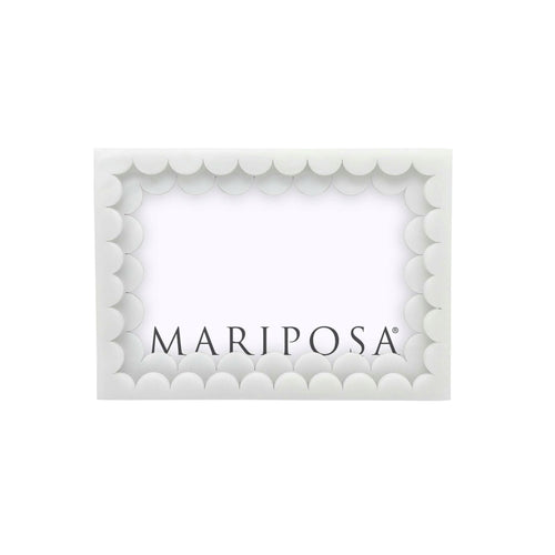 Mariposa White Acrylic Double Scallop 4x6 Frame