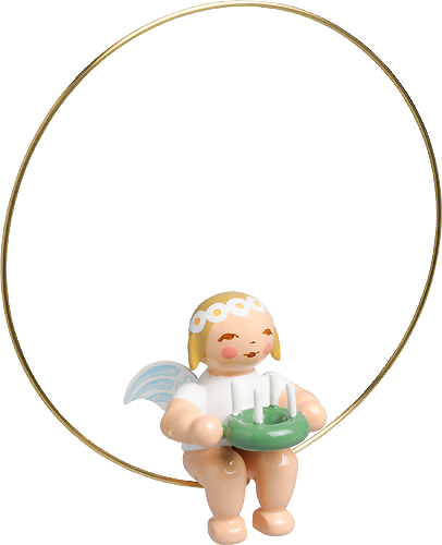 Wendt & Kuhn Christmas Tree Angel in Ring, with Wreath