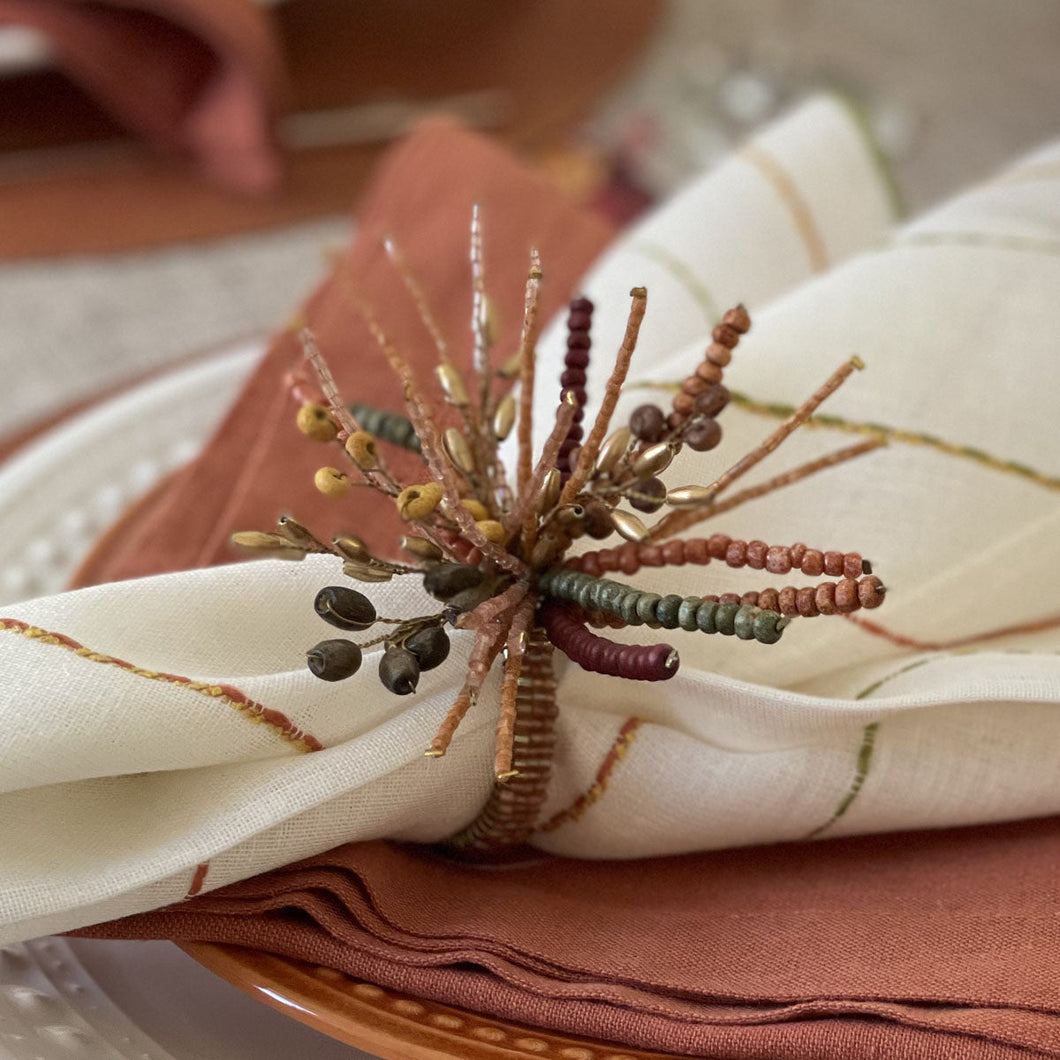 Bodrum Linens Autumn Burst - Napkin Rings - Set of 4