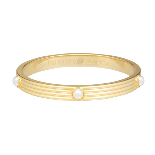 Halcyon Days Ribbed Cabochon Pearl Bangle