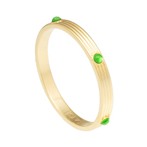 Halcyon Days Ribbed Cabochon Emerald Bangle