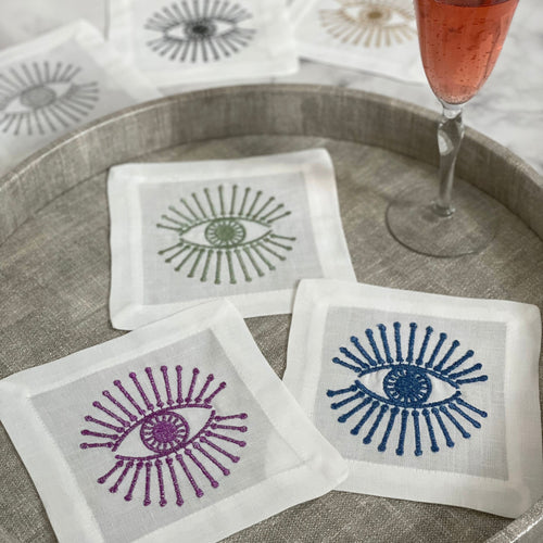 Bodrum Linens Bright Eyes - Cocktail Napkins - Set of 4