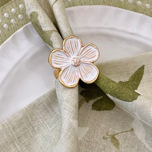 Bodrum Linens Daisy - Napkin Rings - Set of 4