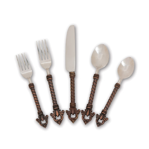 GG Collection Fleur de Lis Flatware Set, 20 Pieces, 4 Sets of 5