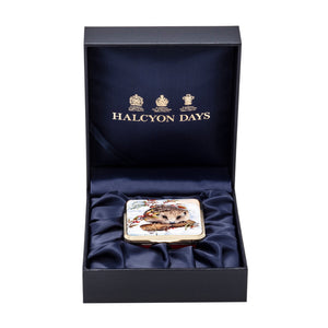 Halcyon Days Woodland Hedgehog in the Snow Enamel Box