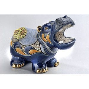 De Rosa Collections Hippo with Water Lily Figurine