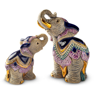 De Rosa Collections Indian Elephant with Trunk Up Figurine