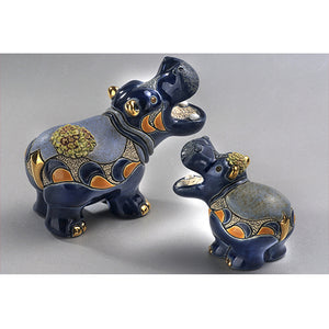 De Rosa Collections Baby Hippo with Water Lily Figurine