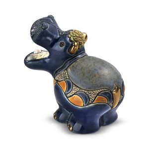 De Rosa Collections Baby Hippo with Water Lily Figurine