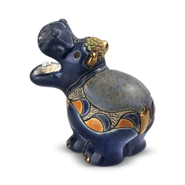 Load image into Gallery viewer, De Rosa Collections Baby Hippo with Water Lily Figurine
