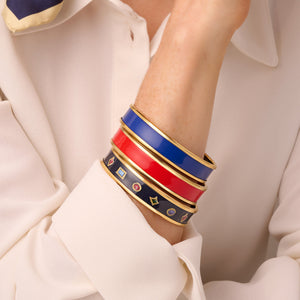 Halcyon Days Cobalt & Gold Enamel Bangle