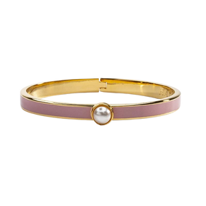 Halcyon Days "Skinny Cabochon Pearl Pink & Gold" Bangle