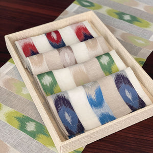 Bodrum Linens Ikat - Linen Napkins - Set of 4