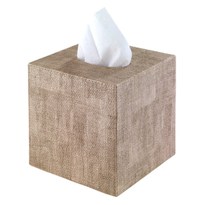 Bodrum Linens Luster Sand Tissue Box