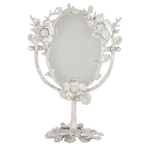 Load image into Gallery viewer, Olivia Riegel Silver Botanica Magnified Standing Mirror
