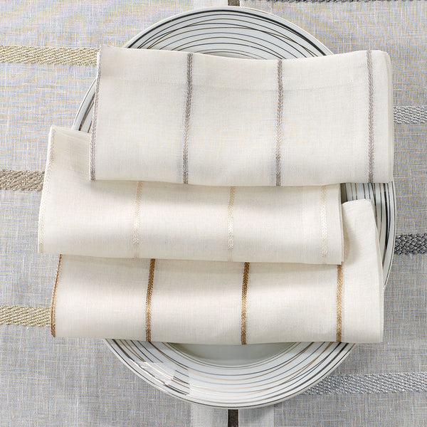 Load image into Gallery viewer, Bodrum Linens Metallic Thread - Linen Napkins - Set of 4
