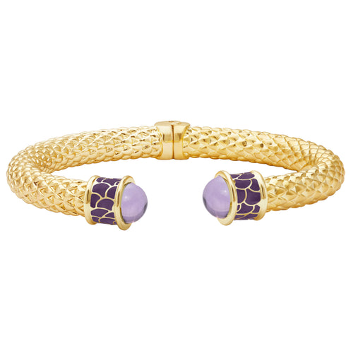 Halcyon Days Minoan Torque Amethyst & Gold Bangle