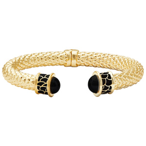 Halcyon Days Minoan Torque Black & Gold Bangle