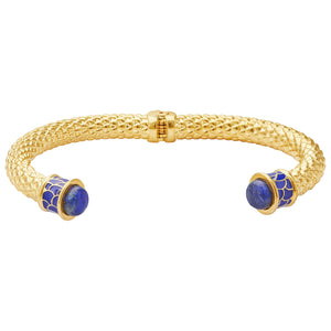 Halcyon Days Minoan Torque Cobalt & Gold Bangle