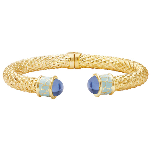 Halcyon Days Minoan Torque Forget-me-Not & Gold Bangle