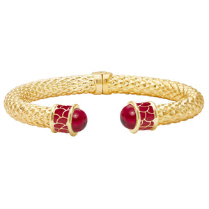 Halcyon Days Minoan Torque Ruby & Gold Bangle